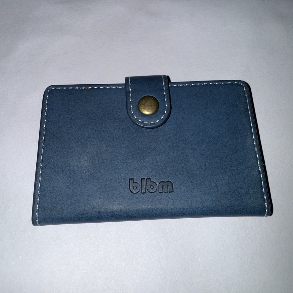 BLBM Bifold Snap Wallet Slim Card Case Blue Unisex